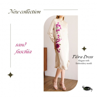 Flora Dress (Sand Fucshia)